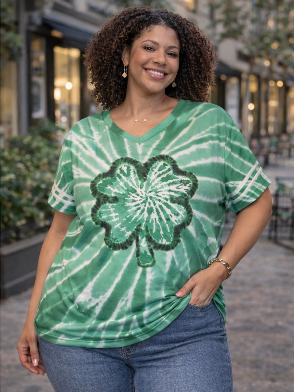 Green Tie-Dye Shamrock T-Shirt